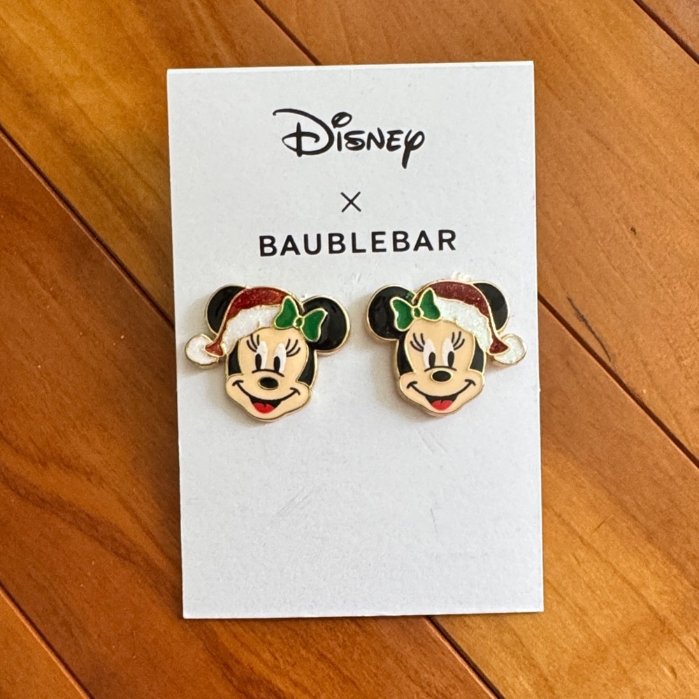 BaubleBar x Disney Christmas Mrs. Claus Minnie Mouse Earrings